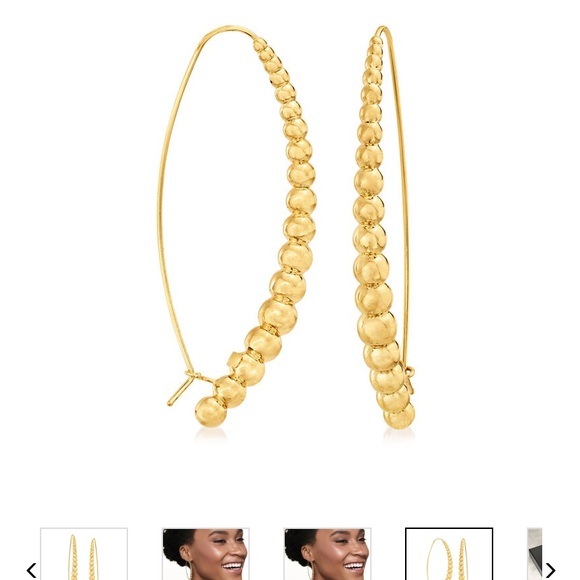 Roberto Coin 18kt Yellow Gold Graduated Beaded Earrings - Picture 7 of 7